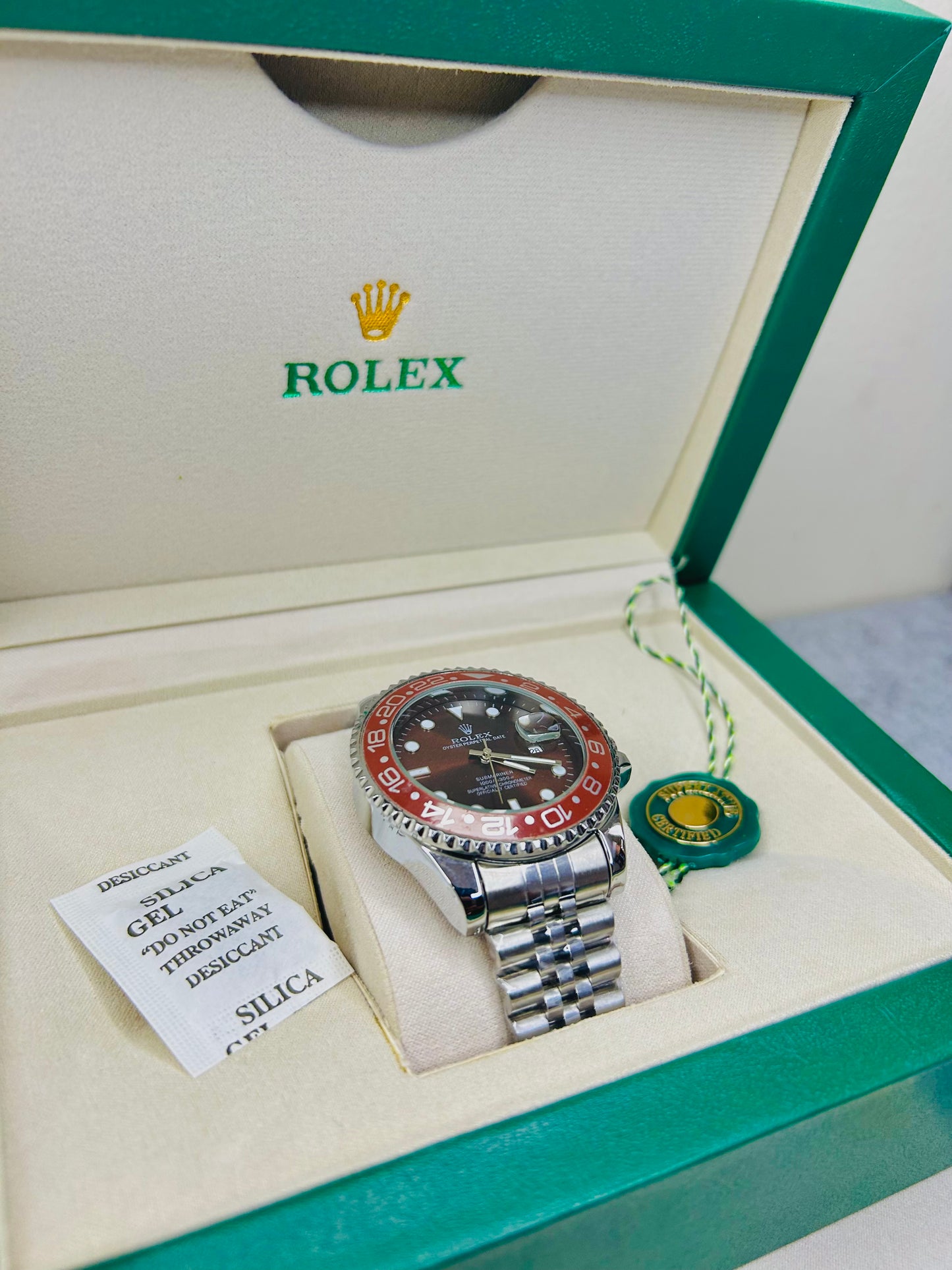 Red Submariner Luxury Watch with Original Rolex Box