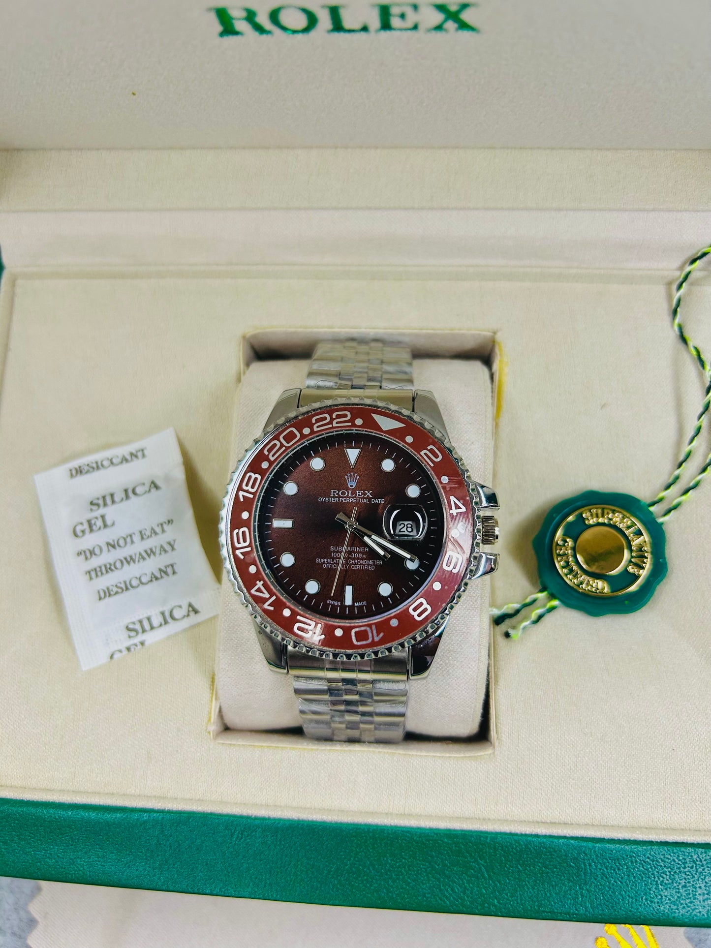 Red Submariner Luxury Watch with Original Rolex Box