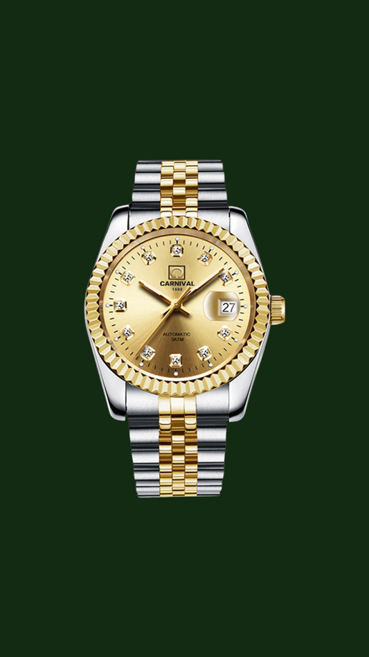 Rose Gold Mesh Strap Luxury Watch