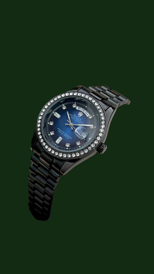 Black Stainless Steel Chronograph Luxury