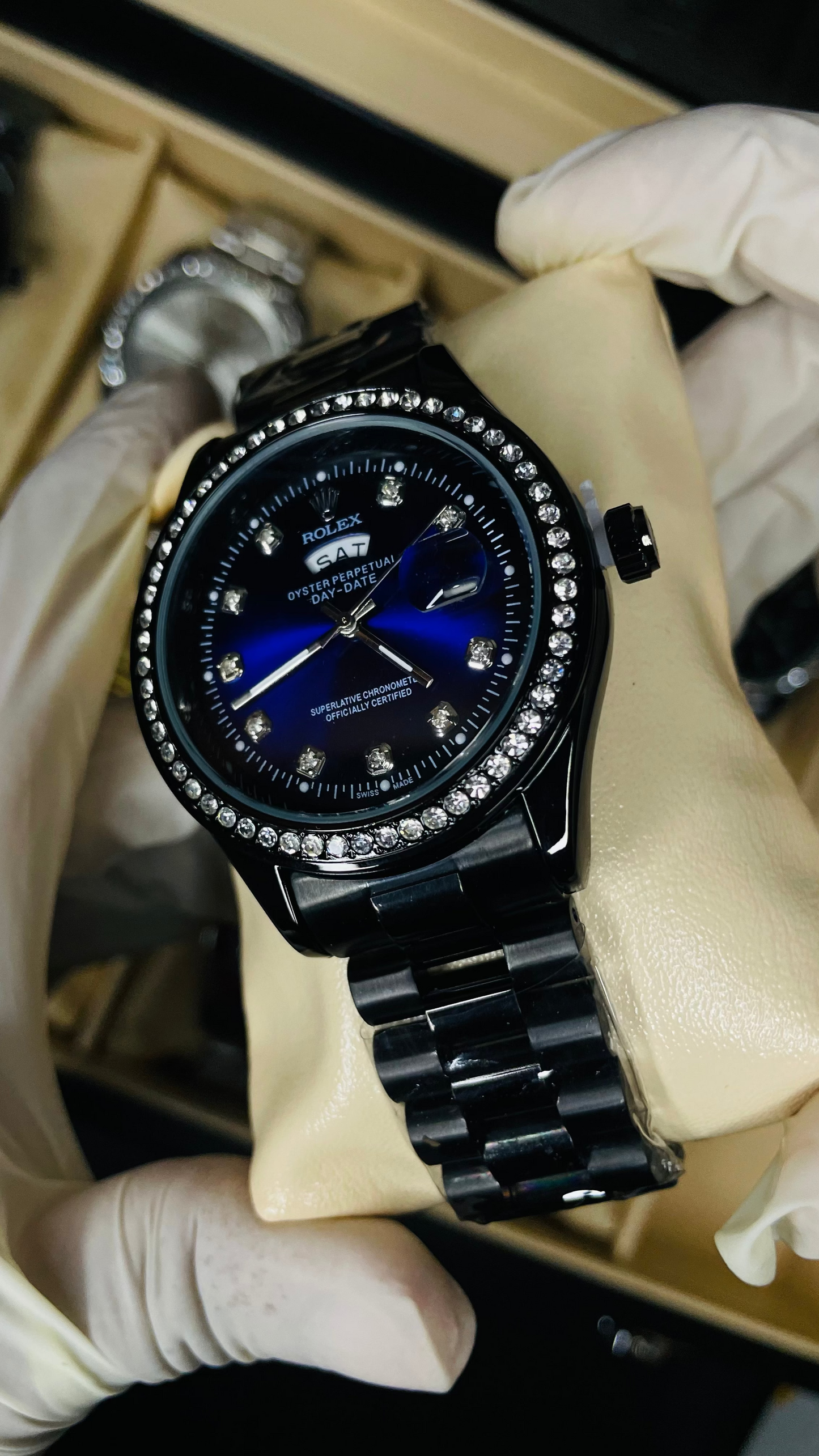 Black Stainless Steel Chronograph Luxury