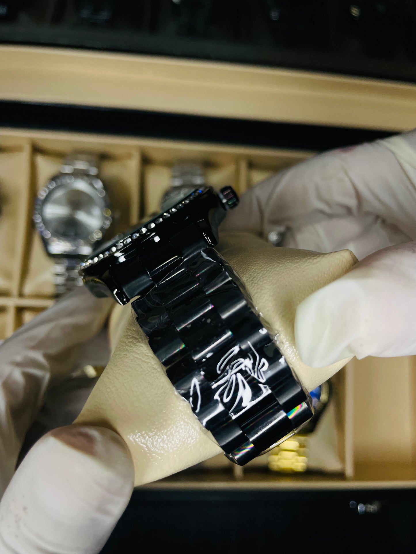 Black Stainless Steel Chronograph Luxury