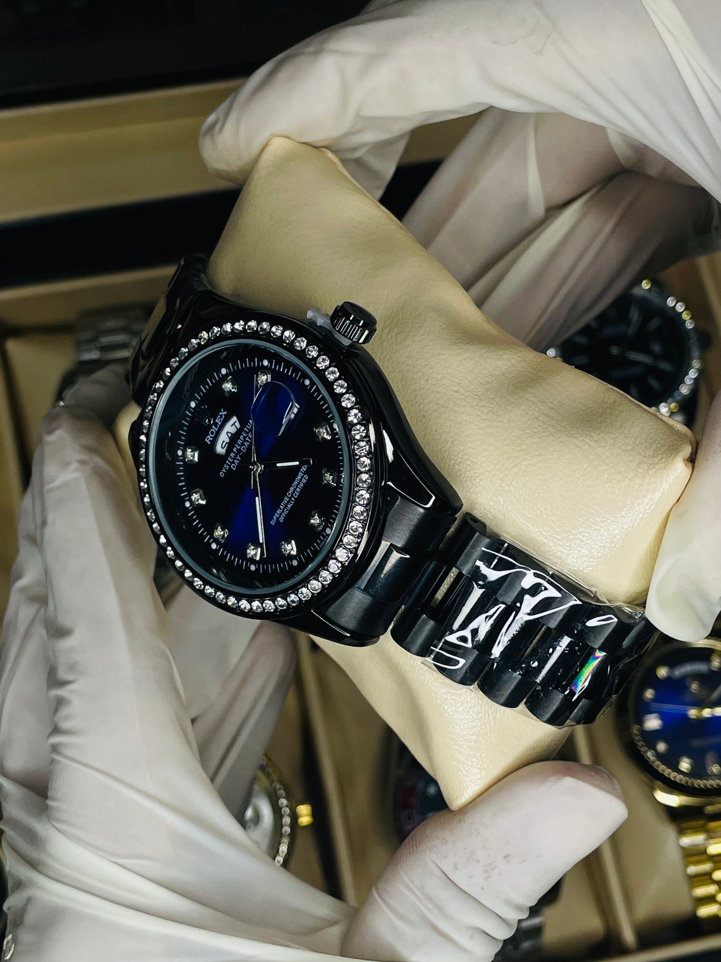 Black Stainless Steel Chronograph Luxury