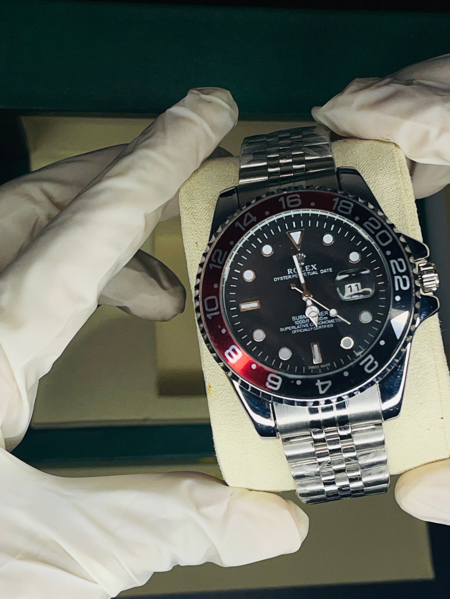 Luxury Diver Watch with Black Dial and Rolex Box