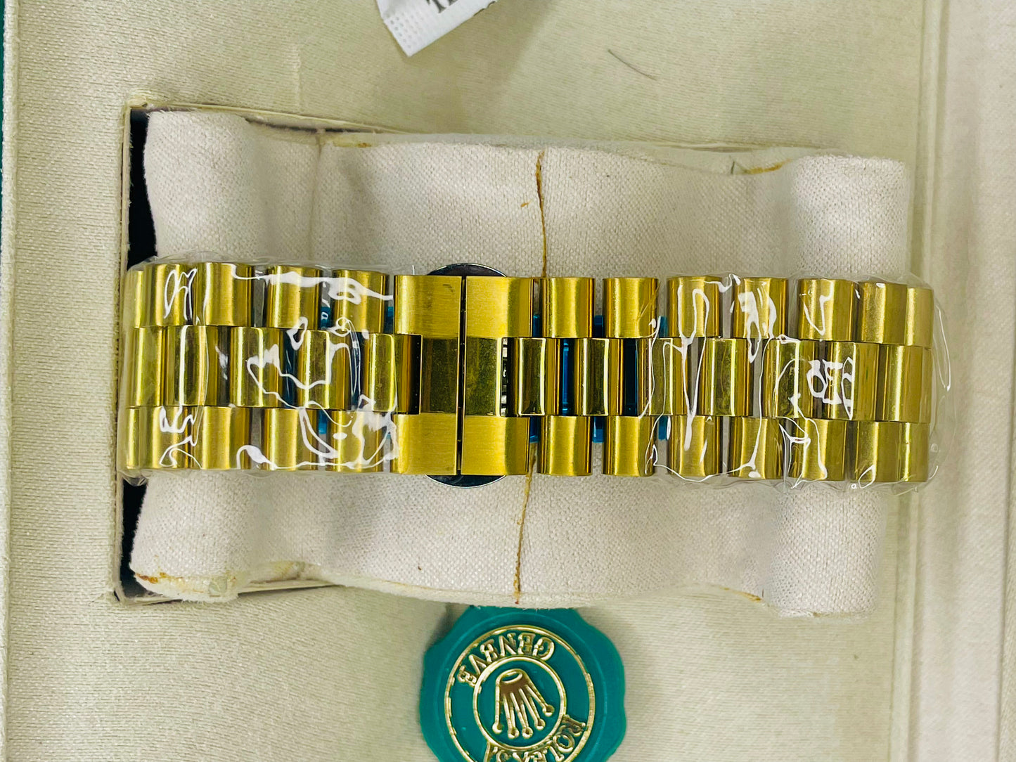 Luxury Black & Gold Dial Watch with Original Rolex Box
