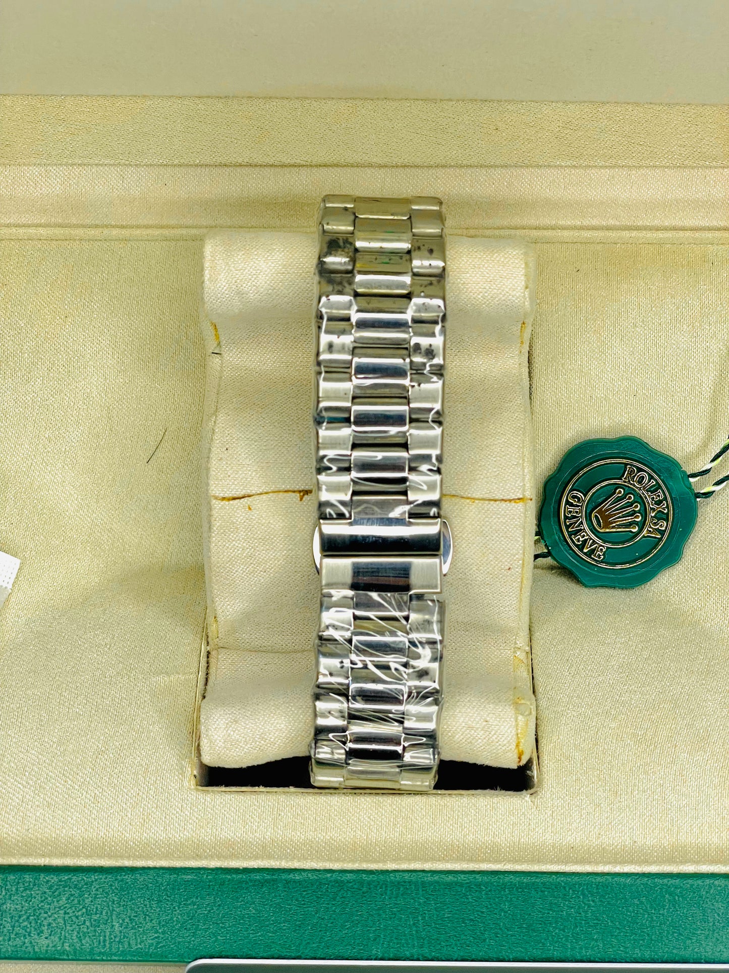 Luxury Aqua Blue Stone Dial Watch with Original Rolex Box