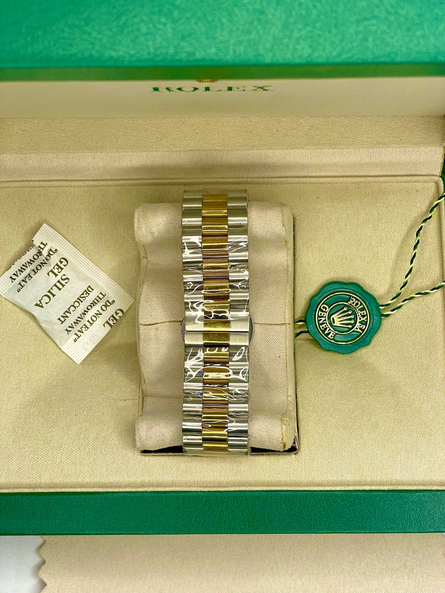 Luxury Gold Watch with White Dial & Original Rolex Box